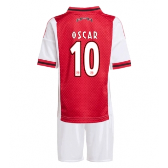 Ajax Oscar Gloukh #10 Maglia Gara Casa Repliche 2025-26 Bambino Maniche Corte